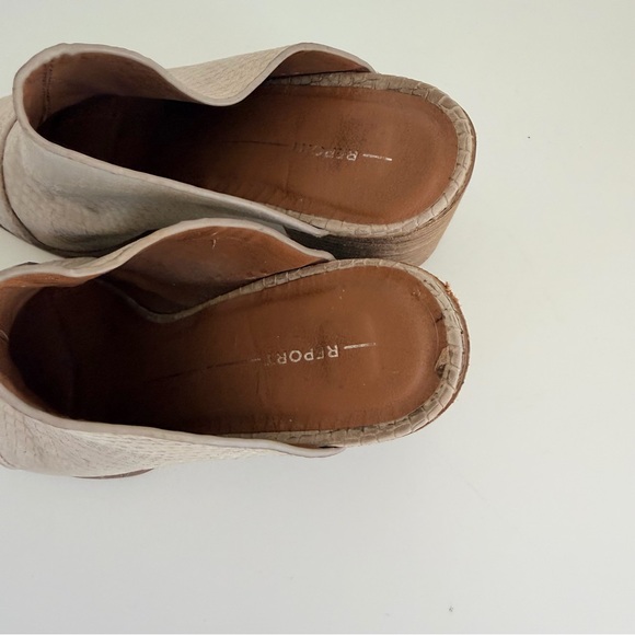 Report Women's Beige Mules Chunky Heel Point Toe Size 7 - Picture 8 of 11